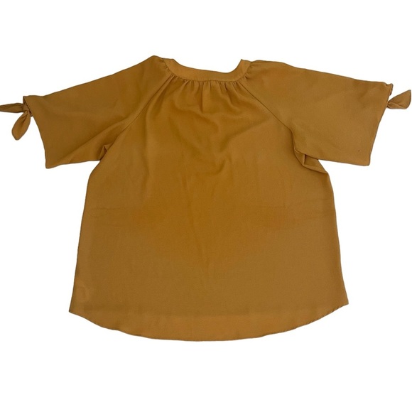 Michael Kors - Women’s - Woven Short Sleeve Blouse - Orange Gold - Large - Picture 3 of 6